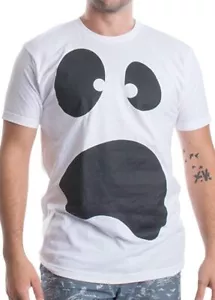 NIP Ann Arbor Unisex White Silly Ghost Spooky Halloween Ghoul Face T-shirt 3XL - Picture 1 of 6