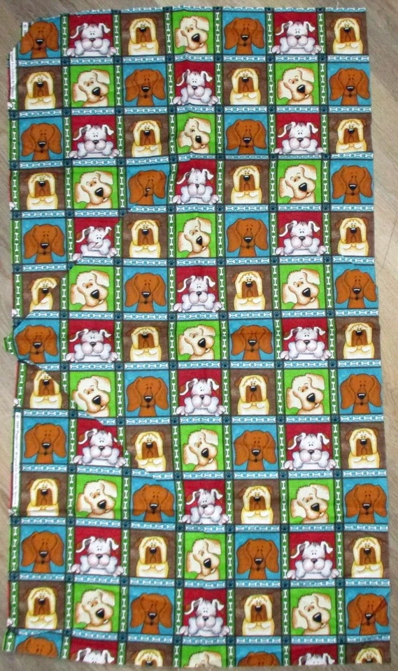 1 Sweet 2009 "Puppyville" Cotton Quilting Crafting Sewing Fabric Panel - Image 1 of 1