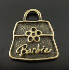 Atq bronze look barbie bag jewelry charm pendant 50pcs