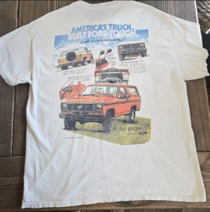 Vintage Ford Bronco T Shirt Large White Americas Truck Touch Car Graphic 90s Tee - Picture 1 of 7