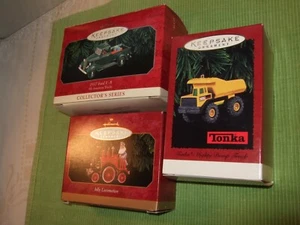 Lot of 3 HALLMARK KEEPSAKE ORNAMENTs 1937 FORD V-8 Tonka Train TRUCKS SERIES  - Picture 1 of 12