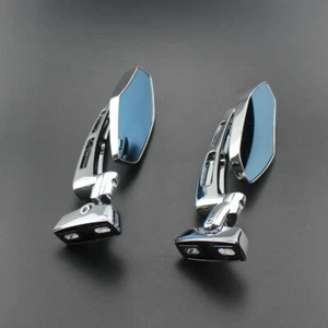 2PCS Universal Motorcycle Mirrors 8mm 10mm Rearview Mirror For Harley Cafe Racer - Picture 1 of 11