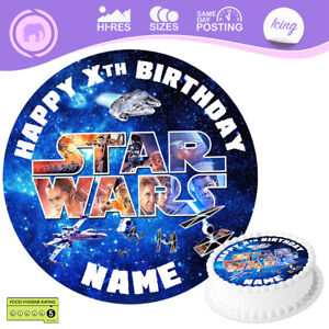 Star Wars Cake Birthday Topper Decoration Personalised Edible Icing