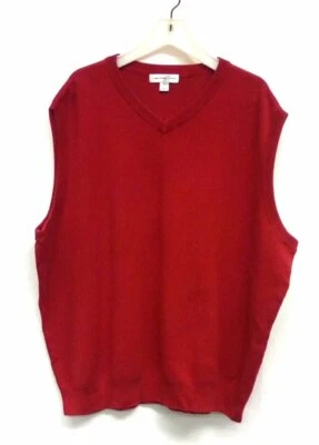 Chaleco Suéter Para Hombre 3XT Eslabones Ciprés Rojo Algodón Cuello en V B69 Foto 1 de 4