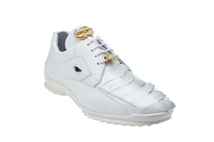 NUEVO Belvedere Vestido Exótico Zapatilla Zapatos Cuero de Cocodrilo Genuino Vasco Blanco - Imagen 1 de 3