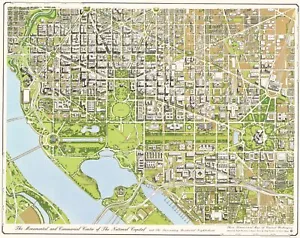 Mappa della città - Centro monumentale Washington DC - Passonneau 1996 - 23 x 29,04 - Foto 1 di 20