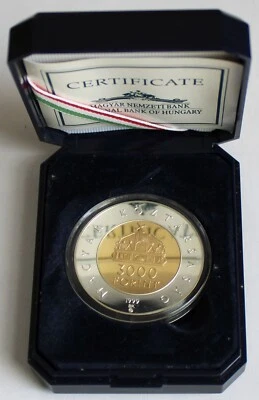 Magyar 1999 Silver Proof 3000 Forint coin, 1000th Anniversary of Hungarian State - Image 1 of 4
