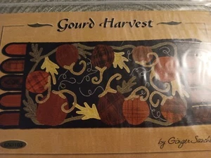 Ginger Sanchez "Gourd Harvest" Wool Embroidery Table Runner Pattern - Imagen 1 de 5