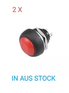 Interruptor de botón rojo momentáneo redondo 2 piezas X 12 mm  - Imagen 1 de 8