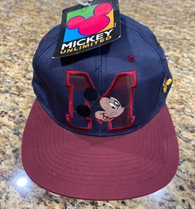 **New DISNEY Vintage 90s Embroidered MICKEY Unlimited Snapback Baseball Cap - Picture 1 of 7