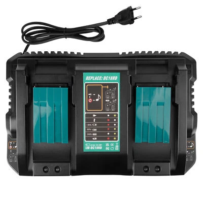 FENGWINGS Akku Doppel Schnellladegerät für Makita DC18RD RC Li-Ion Ladegerät
