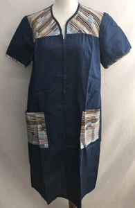 Vintage Renee Full Length Artist Career Zipper Smock Blue Size 12 Small NWT - Imagen 1 de 6