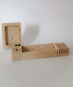 ♥ CORNICE PORTAFOTO E ORGANIZER DA SCRIVANIA IN TRAVERTINO DESIGN NESTORE CERRI - Foto 1 di 7