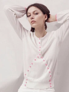Alex Gore Browne Flouro Criss Cross Ivory Wool Sweater UK 8/ 10/12 - Picture 1 of 8