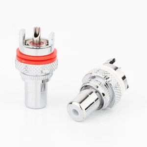 Rhodium Plated RCA Socket HiFi Amp Phono Chassis Panel RCA Female Connector - Picture 1 of 6