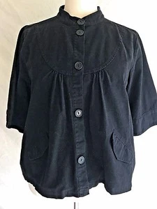 Giacca ALC DONNA taglie forti 2X nera cotone twill look retrò bottoni scrollate crop - Foto 1 di 6