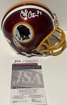 LARRY CENTERS Signed Autographed Auto Washington Redskins Mini Helmet JSA COA - Image 1 of 3