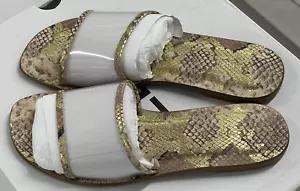 Aldo SnakePrint Clear Strap Women's Slides size 9 NWOB w/Free Shipping - Picture 1 of 7