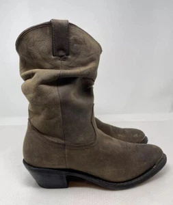 Womens Durango 9.5 leather slouch boots brown Distressed leather soles - Picture 1 of 9