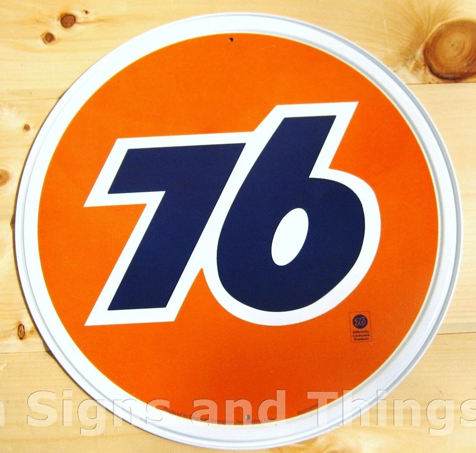 Union 76 ROUND TIN SIGN vintage motor gas and oil ad garage metal wall decor 793 - Image 1 of 4