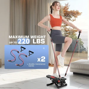 Steppers for Exercise Hydraulic Mini Stepper with LCD Monitor&Resistance Bands! - Picture 1 of 9