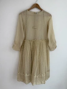 Ewa I Walla Dress Size XS Ivory Lace Embroidered Gathered Boho Prairie Tulle - Picture 1 of 15