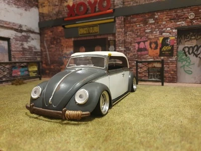 VW coccinelle cabriolet 1949 1/18 rat rod modified umbau conversion 1/17 beetle - Photo 1/4