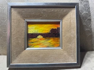Pintura esmaltada sobre cobre Raphael Esterida "Escena de paisaje fluvial" - Enmarcada - Imagen 1 de 12