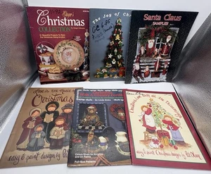 Lot 6 Vintage Christmas Painting Pattern Books Tole Folk Art Santa Holiday - Picture 1 of 4