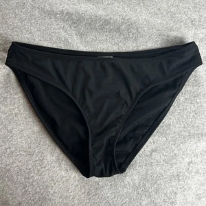 Shade & Shore Bikini Bottom Women's Med 8-10 Black Textured High Leg Cheeky Low - Picture 1 of 9