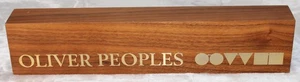 Oliver Peoples Wooden Double-Sided Retail Display with Gold Logo - Picture 1 of 10