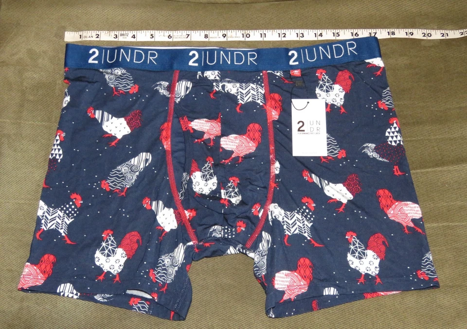 Calzoncillos Boxer 2UNDR Para Hombres Swing Shift Talla 2XL Gallos "JUEGO PATRIOTA" Novedad Nuevos con Etiquetas Foto 1 de 4