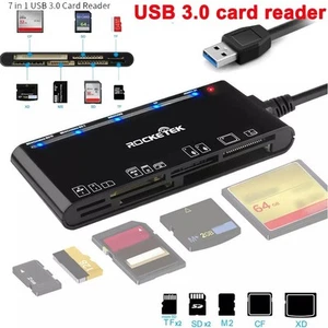 7 Ports USB 3.0 Memory Card Reader High-Speed Adapter for Micro SD SDXC CF SDHC - Afbeelding 1 van 10
