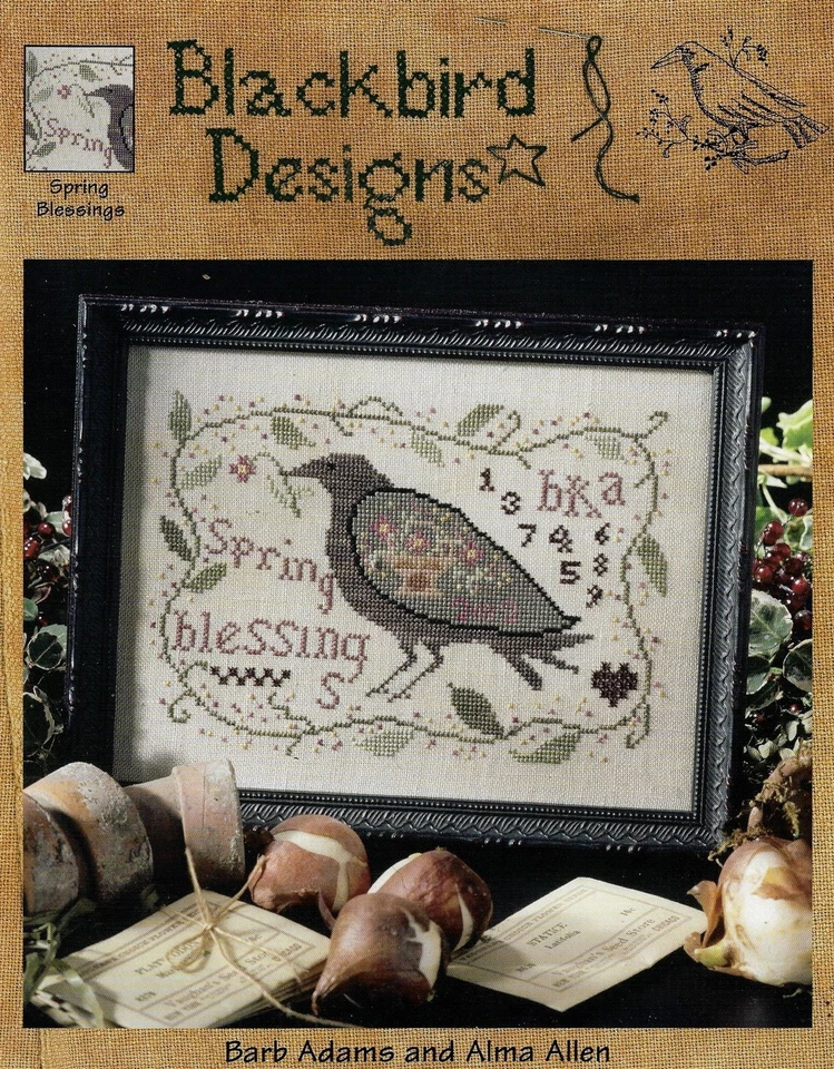 Spring Blessings by Blackbird cross stitch pattern - Image 1 of 1