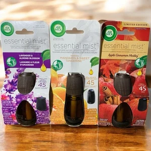 Lot Of 3 Air Wick Essential Mist Oils Diffuser Refill 3 Different Scents 45 Days - Picture 1 of 9
