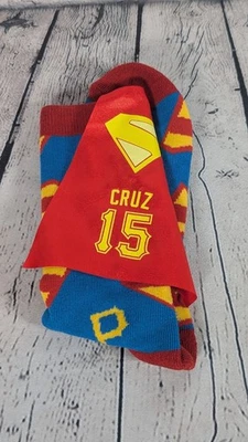 Pittsburgh Pirates Kids Superman O’Neil Cruz Socks Brand New SGA 6/22/25  - Image 1 of 3