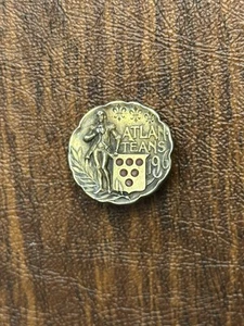 1906 Atlanteans Enamel On Silver Pin- Mardi Gras Krewe Favor - Picture 1 of 2