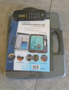 Tragbare Klemmbrett-Aufbewahrungsbox mit Taschenrechner, anthrazit  - Bild 1 von 4