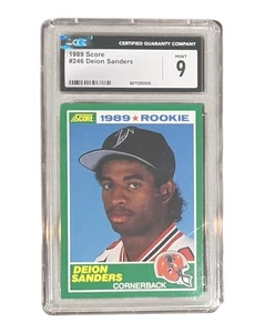Vintage 1989 Score Deion Sanders Football Rookie Atlanta Falcons CGC Grade 9 - Picture 1 of 3