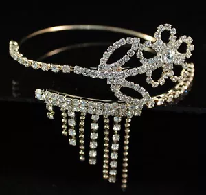 BRAZALETE DE CRISTAL DE ESTRÁS TRANSPARENTE CON FLORES BRAZALETE DE BODA B061 DORADO - Imagen 1 de 2
