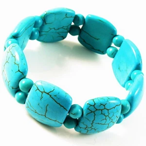 Mode Armband verstellbar Türkis Aqua Harz Armreif 1" breit blau GROSS NEU - Bild 1 von 3