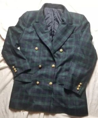 Casaco esportivo blazer vintage Brooks Brothers xadrez tartan FEITO NA INGLATERRA tamanho 8 - Imagem 1 de 4