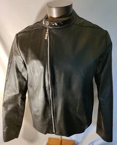Men's Christian Dior black leather cow skin bomber motorcycle jacket coat S RARE - Picture 1 of 11