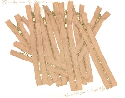 3 5 10 piezas Cremalleras de extremo cerrado de dientes de metal - Cremallera de 7", 8", 9", 10" pulgadas, calibre 3 Foto 1 de 2