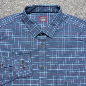 Untuckit Shirt Mens 3XL Blue Red Stripe Flannel Long Sleeve Casual Button XXXL - Picture 1 of 9