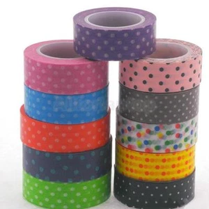 10x Klebeband Bunte Punkt Washi Tape Scrapbooking Papierband Basteln 10m - Bild 1 von 9