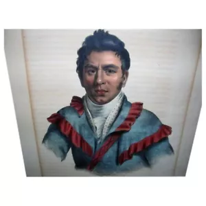 Litografía Chief O-Che-Finceco de D Rice & J Clark, original 1843 - Imagen 1 de 6