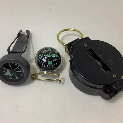 Juego de tres brújulas de colección Coleman caza senderismo medición lente Foto 1 de 4
