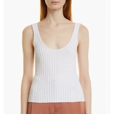 Camiseta sin mangas Vince de punto acanalado con lazo trasero sin mangas cuello redondo informal capas medianas Foto 1 de 4