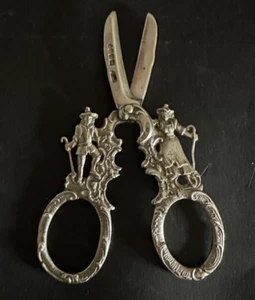 ANTIKE STERLINGSILBER VIKTORIANISCHE "NIEDERLÄNDISCHE" PUNZE SCHERE 1897 36g (1,2oz) - Bild 1 von 6